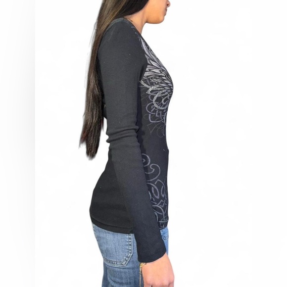 Mudd Y2K black long sleeve top - Picture 4 of 6